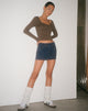 Image de MOTEL X OLIVIA NEILL Minijupe à taille basse, coloris Vintage foncé