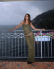 Image de la robe longue en maille Norila en olive