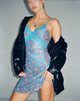 Image de Coline Mini robe imprimée en bleu floral contrasté