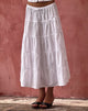 Image de Izumi Tiered Midi Skirt in Poplin White