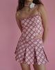 Image de la mini-jupe plissée Alula en tartan rose