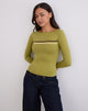 Image de Amabon Long Sleeve Top in Cress Green Stripe