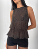 Image of Amalie Top In Dark Brown Jacquard Knit