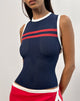 Image de Monlo Top en Airtex Navy avec rayures rouges