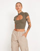 Image de Anelis Crop Top in Tarmac Green