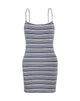 Image of Anzhelina Strappy Mini Dress in Multi Blue Stripe