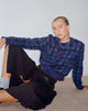 Image of Anzio Button Up Cardi in Check Navy Blue