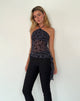 Image of Arabella Halterneck Top in Pretty Petal Flock Navy