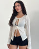 Image de Araceli Tie Front Top in Crinkle Ecru
