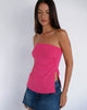 Image of Aravie Ruched Bandeau Top in Fandango Pink