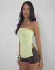 Image de Aravie Ruched Bandeau Top in Pistachio
