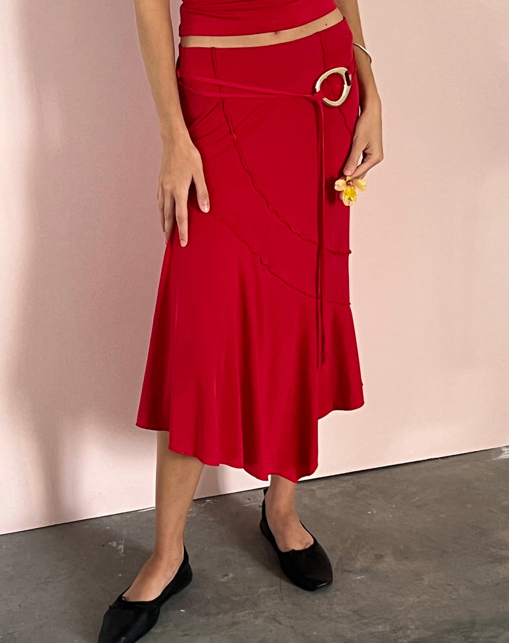Jupe midi Kimiko, rouge
