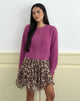 Image de Audrina Cardigan en maille duveteuse Grape