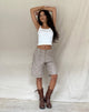 Image de Gail Longline Shorts in Taupe Check