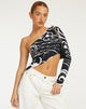 Image de Baylee Crop Top in Mono Doodle Black