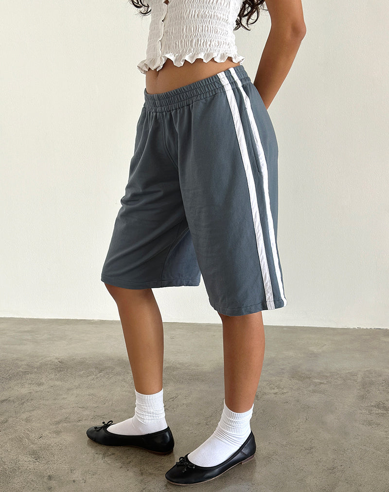 Short Bena en bleu Mirage avec rayures blanches