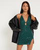 Image de Bernoki Mini robe en drapé pailleté vert forêt