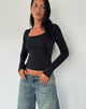Image de Binlo Extra Long Sleeve Top in Black