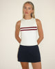 image de Bonisa Vest Top in Ivory with Red Stripes
