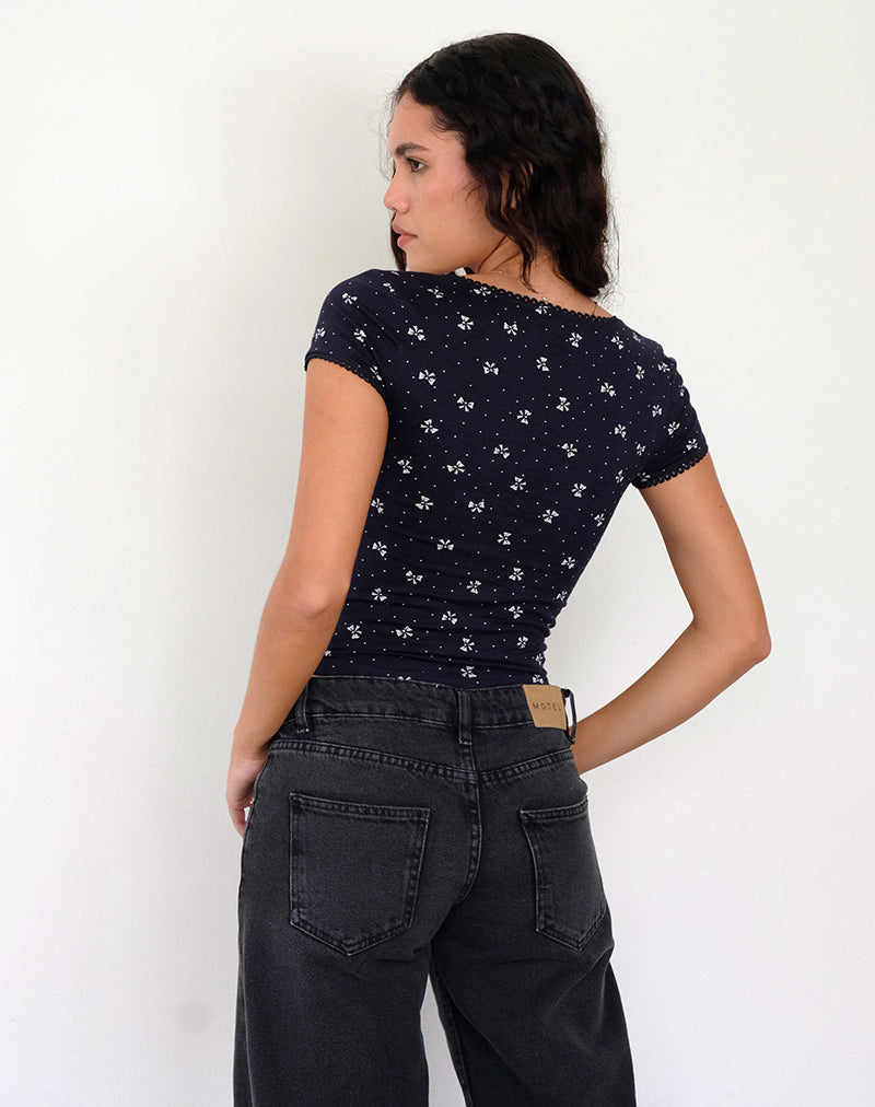 Image de Bovino Top en Mini Bow Navy