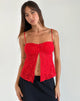 Image de Briony Top in Lace Red