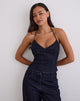 Image de Caira Chambray Halter Top in Indigo