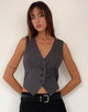 Image de Canta Tailored Vest Top in Dark Grey Pinstripe