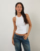 Image de Cariter Racer Vest Top in Ribbed White