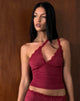 Image de Carolina One Shoulder Top in Dark Cherry