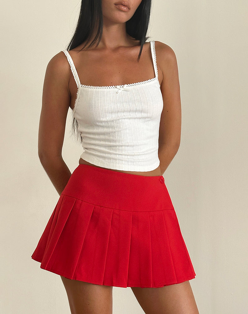Minijupe Casini, tailleur doux, rouge