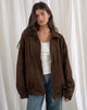 Image de la veste Cavita en faux daim marron