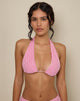 Image de Cerry Bikini Top in Stripe Towelling Pink