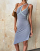Image de MOTEL X JACQUIE Mini robe asymétrique Chrissy en gris fluide