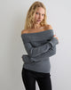 Image de Circe Jumper Bardot en tricot gris