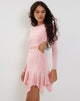 Image de Cordelia Long Sleeve Cut Out Mini Dress in Pink