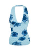 Image of Cosimo Halterneck Top in Bold Floral Blue