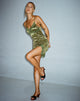 Image de Coti Bodycon Dress in Rose Flock Loden Green