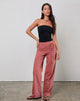 Image de Cursa Pantalon avec ceinture, lin rouge toscan