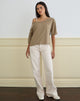Image de Daimin Off the Shoulder Top in Jersey Khaki