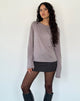 Image de Damon Baggy Long Sleeve Top in Elephant Grey Tissue Jersey
