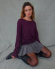 Image de Damon Baggy Long Sleeve Top in Oxblood Tissue Jersey