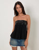 Image de Danuta Longline Bandeau Top in Sequin Black