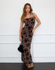 Image de Darsih Cami Maxi Dress in Floral Flock Brown