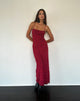 Image de Darsih Cami Maxi Dress Red Grunge Floral Flock
