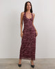 Image de Datari Maxi Dress in Mesh Tonal Paisley Plum