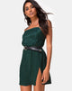 Image de Datista Robe en satin Cheetah Forest Green