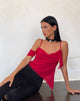 Image de Davila Top in Chiffon Deep Red
