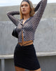 Image de marque de Kelly Shirt in Mesh Diagonal Dogtooth Black and Tan