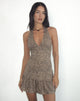 Image of Delaine Halterneck Mini Dress in Croc Tan