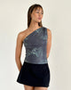 Image de Derse One Shoulder Top in Faded Botanical Green